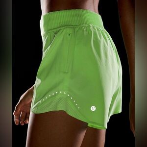 Lululemon Hotty Hot High-Rise Short 4" *Special Edition in Scream Green Light 2
